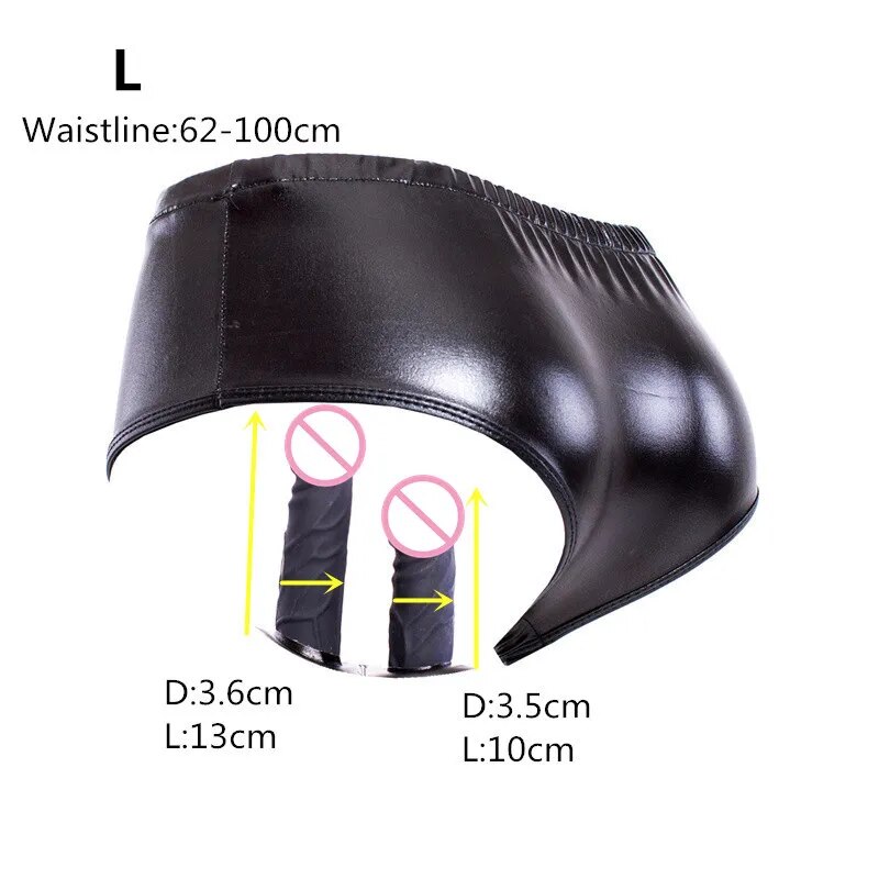 Bỏ sỉ Dương vật giả gắn quần lót da PU sextoy đồ chơi cho les nhập khẩu