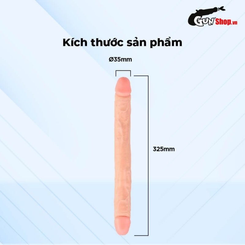 Dương vật giả 2 đầu Chisa Ballsy 12.8 inch, cực thật, kích thích max