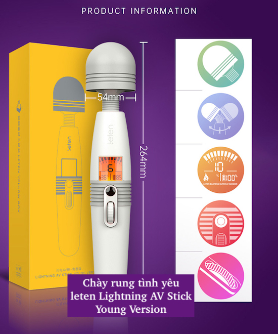 Kho sỉ Chày rung Leten Lightning AV Stick Young Version màn hình LCD cao cấp nhập khẩu Kho sỉ Chày rung Leten Lightning AV Stick Young Version màn hình LCD cao cấp nhập khẩu