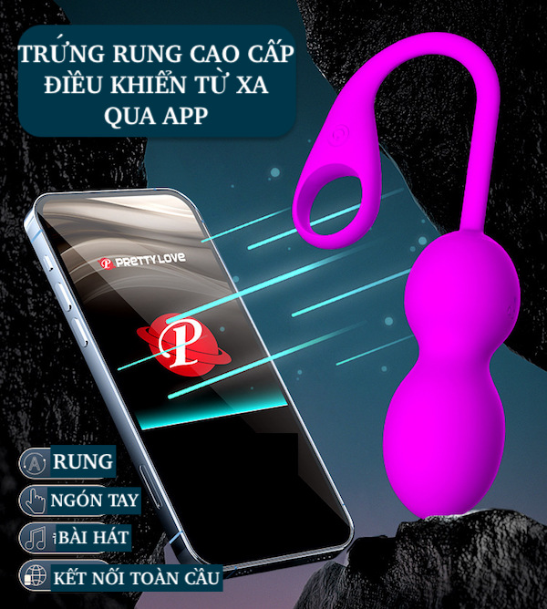 Trứng rung hồ lô Pretty Love Elvira điều khiển app gọi điện siêu kích thích