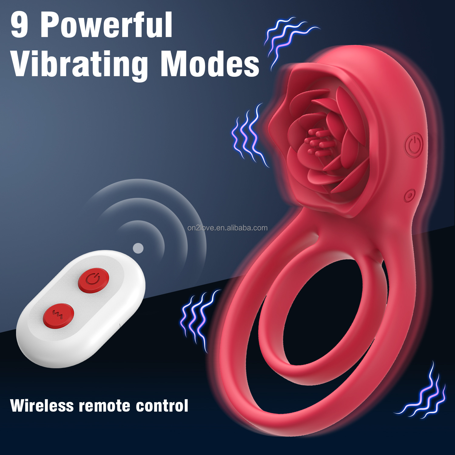 Kho sỉ Vòng rung đeo dương vật 9 chế độ có điều khiển từ xa qua Remote chính hãng