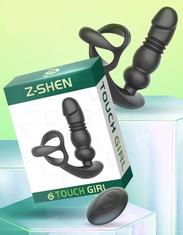 Phích cắm hậu môn Z-Shen rung thụt siêu mạnh kèm vòng đeo bìu