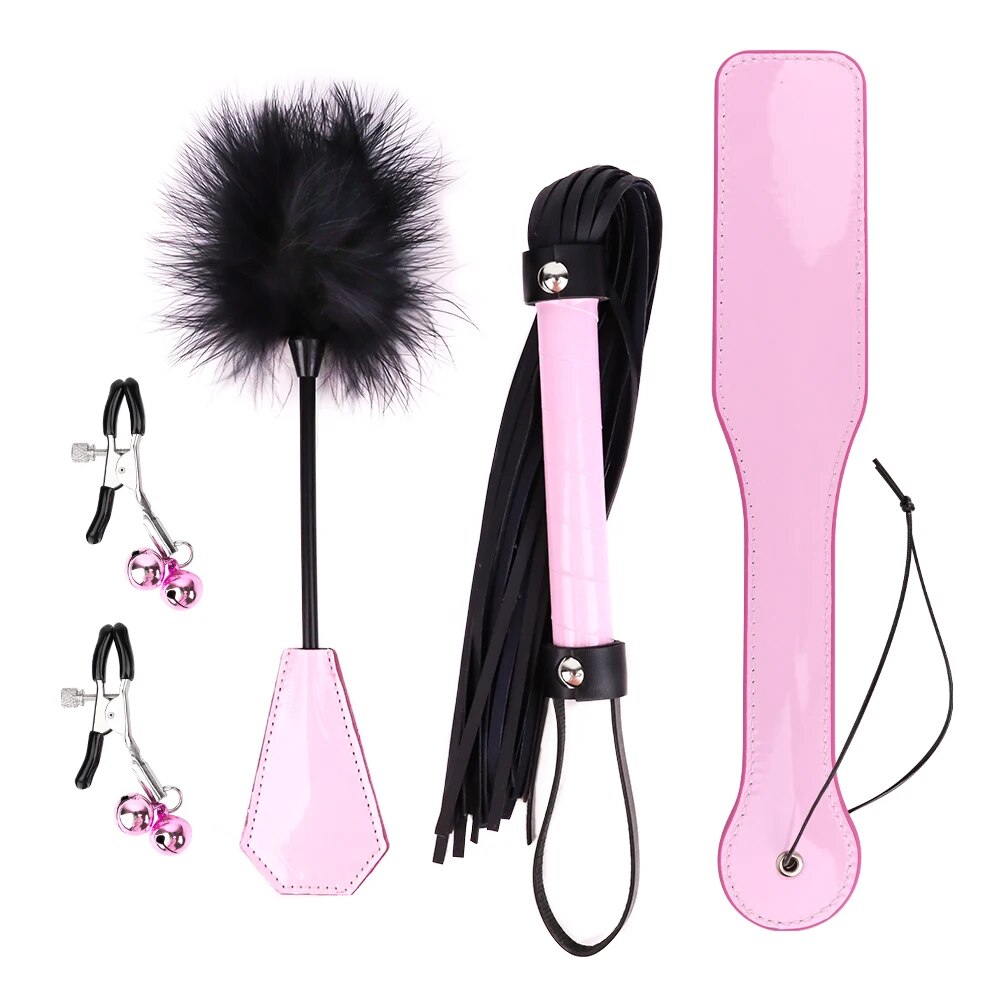 Bảng giá Bộ đồ bạo dâm 4 Món BDSM kẹp vú chổi roi gậy phết mông tốt nhất