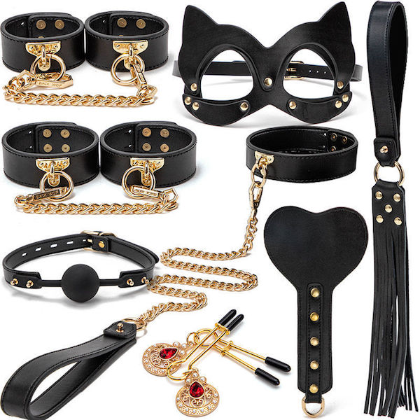 Review Bộ đồ chơi 8 món bạo dâm BDSM cao cấp sang trọng màu đen đỏ cực đẹp chính hãng