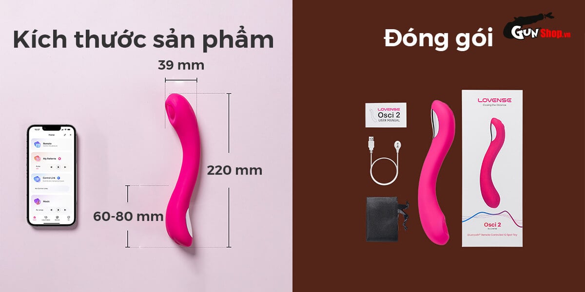 Máy massage Lovense Osci 2 điểm G Bluetooth điều khiển app thông minh