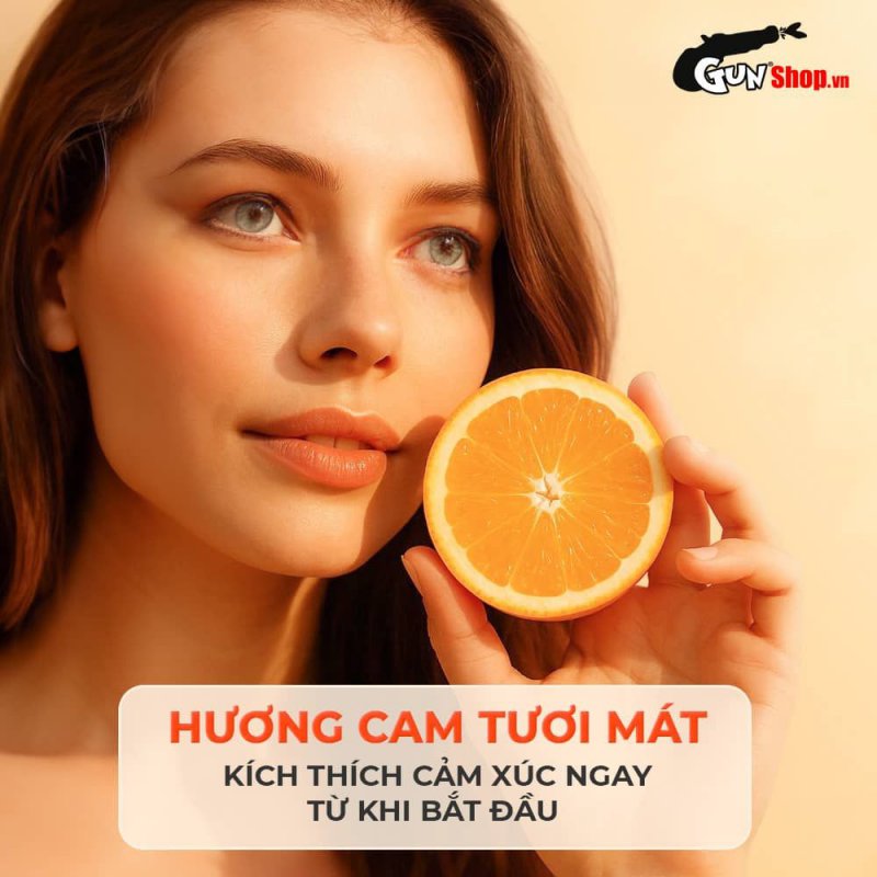 Bao cao su Okamoto Hương cam Siêu trơn Mỏng nhẹ Hộp 10 cái