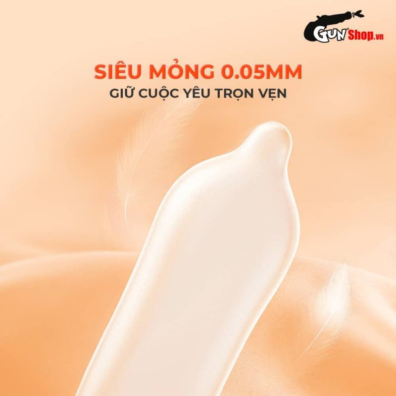Bao cao su Okamoto Hương cam Siêu trơn Mỏng nhẹ Hộp 10 cái