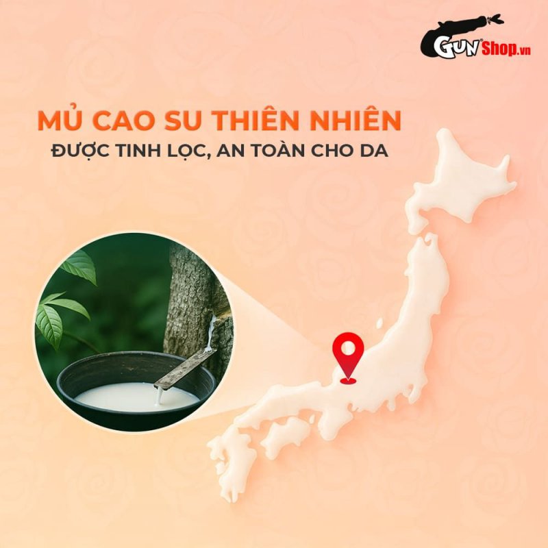 Okamoto Roman vân hoa hồng ôm sát Hộp 10 bao cao su siêu mềm mại