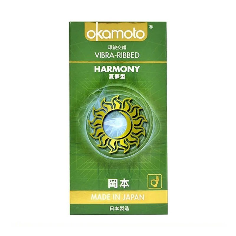Okamoto Harmony siêu mỏng gân sọc an toàn mềm mại 10 cái