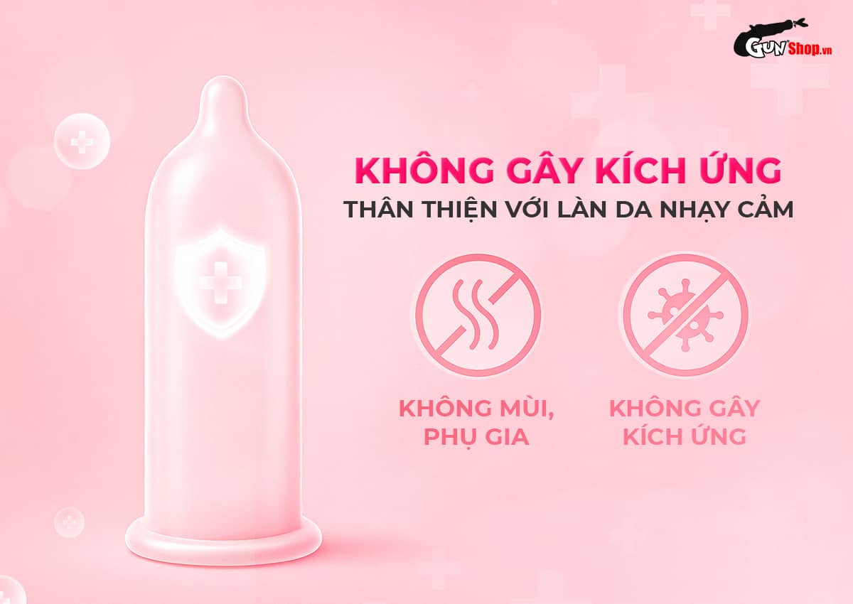 Bán Bao cao su Okamoto 0.01 PU - Siêu mỏng tàng hình, truyền nhiệt chân thật - Hộp 4 cái hàng mới về