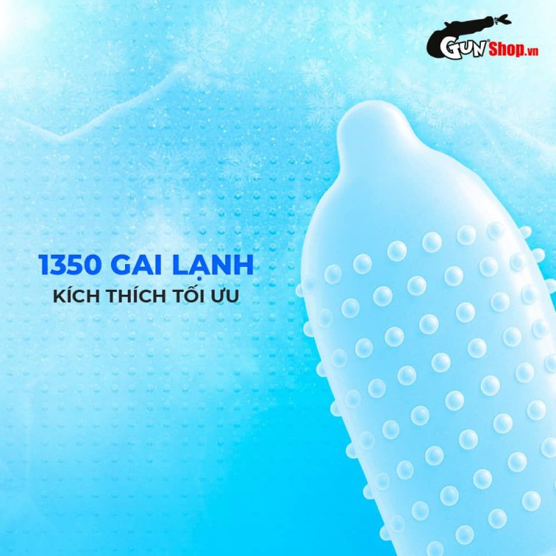 Okamoto Dot De Cool hộp 10 cái Gai lạnh tăng khoái cảm, bền lâu