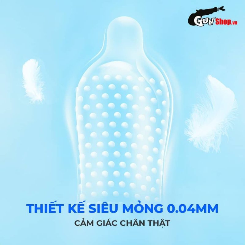 Okamoto Dot De Cool hộp 10 cái Gai lạnh tăng khoái cảm, bền lâu