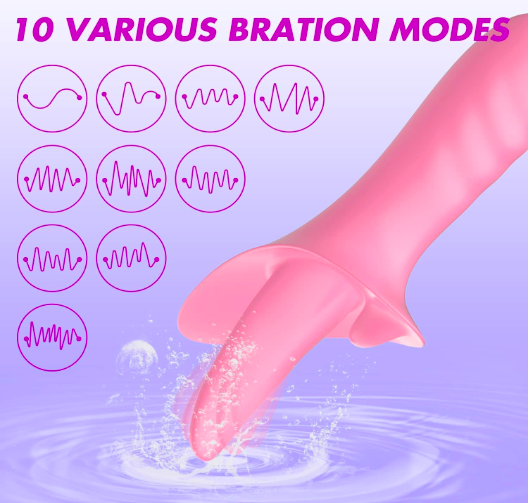 Lưỡi liếm tình yêu 2 nhánh silicon siêu mềm massage kích thích điểm G