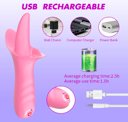 Lưỡi liếm tình yêu 2 nhánh silicon siêu mềm massage kích thích điểm G