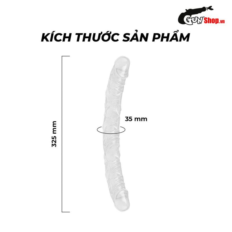 Dương vật giả 2 đầu Chisa Hi-Rubber 12.8 Inch Trắng siêu mềm mại an toàn
