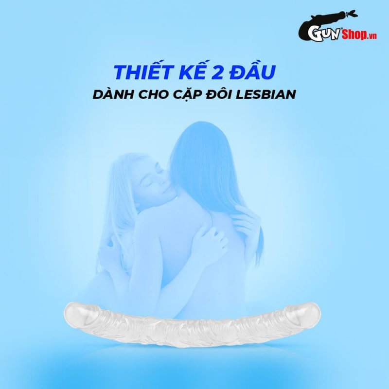 Dương vật giả 2 đầu Chisa Hi-Rubber 12.8 Inch Trắng siêu mềm mại an toàn