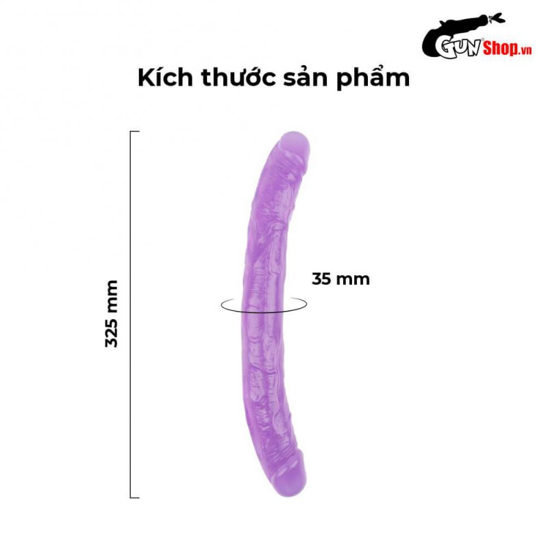 Dương vật giả 2 đầu Chisa Hi-Rubber 12.8 inch tím siêu thực