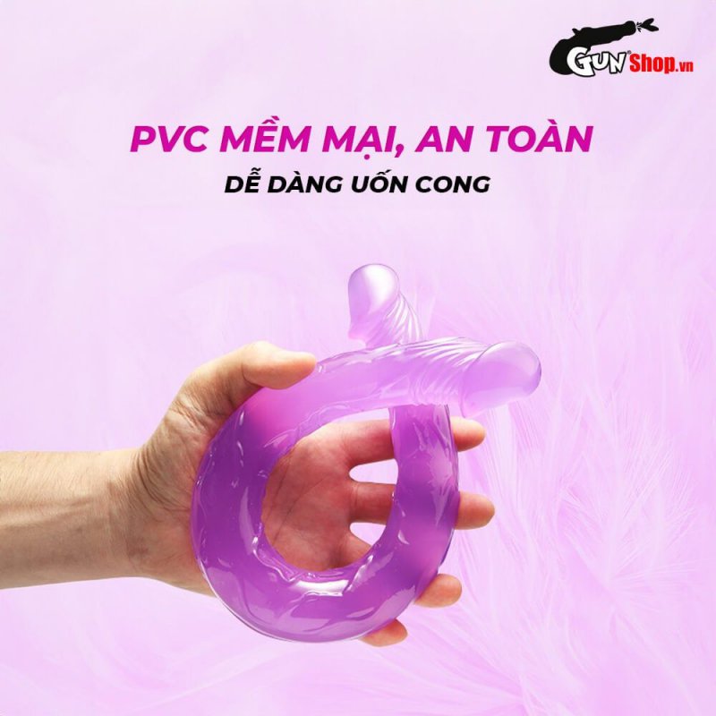 Dương vật giả 2 đầu Chisa Hi-Rubber 12.8 inch tím siêu thực