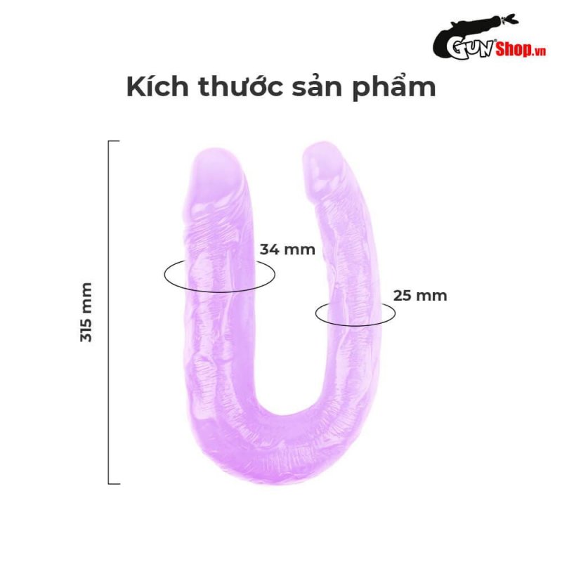 Dương vật giả 2 đầu Chisa Hi-Rubber 13 Inch tím - Siêu thực, bền bỉ