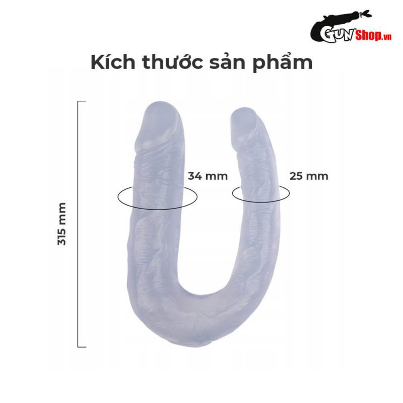 Dương vật giả 2 đầu Chisa Hi-Rubber 13 inch Trắng cao cấp bán chạy