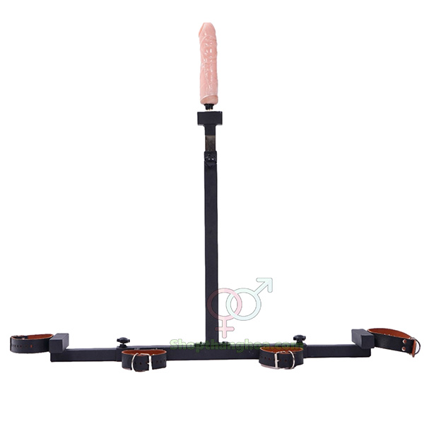 Giá đỡ dương vật giả chữ T kèm dây trói tay chân đa năng