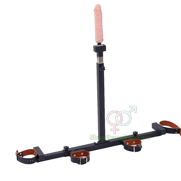 Giá đỡ dương vật giả chữ T kèm dây trói tay chân đa năng
