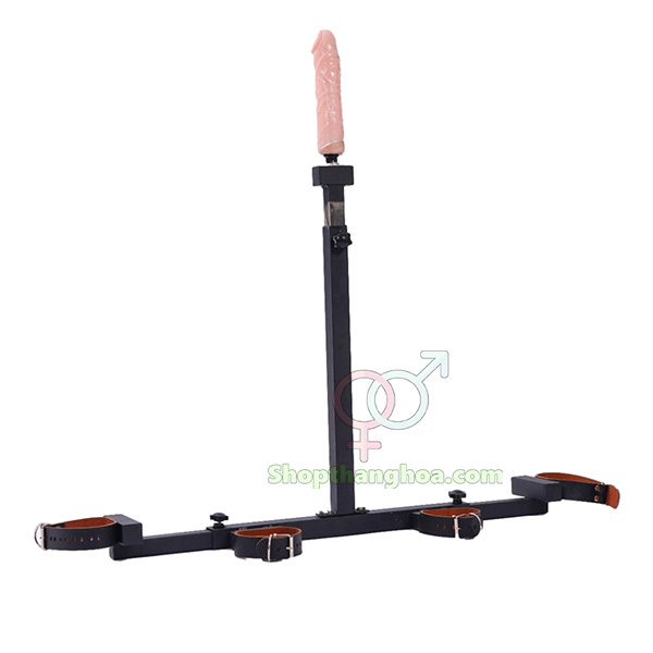 Giá đỡ dương vật giả chữ T kèm dây trói tay chân đa năng