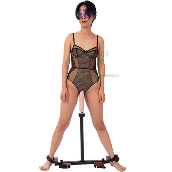 Giá đỡ dương vật giả chữ T kèm dây trói tay chân đa năng