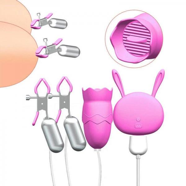 Trứng rung Mizzzee PUNCH DELIGHT nhiều chế độ kẹp ti lưỡi liếm 