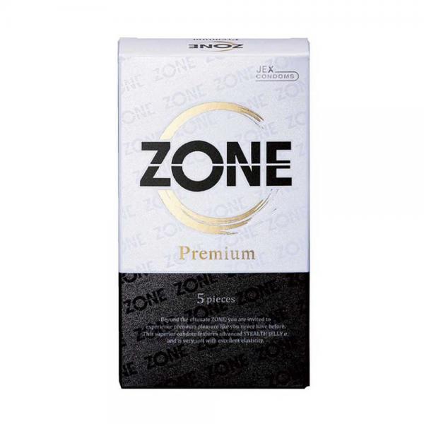 Bao cao su JEX Zone Premium - Siêu mỏng như không đeo, vừa vặn, nhiều gel bôi trơn - Hộp 5 cái 