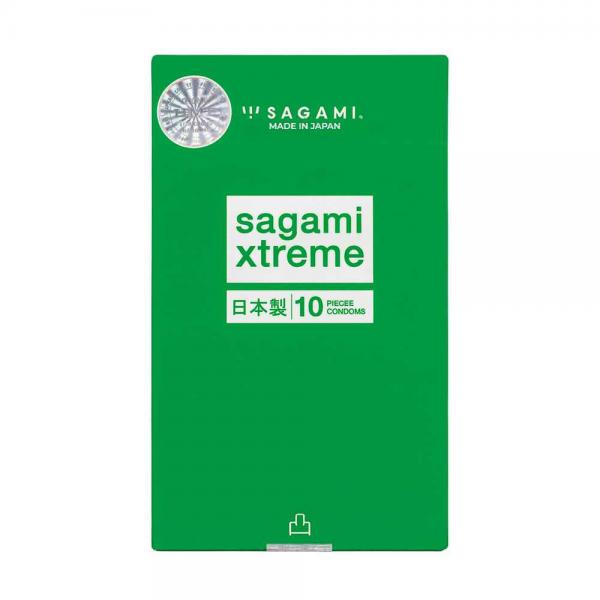 Bao cao su Sagami Xtreme Type E Green Box - Siêu điểm nổi, siêu mỏng - Hộp 10 cái 