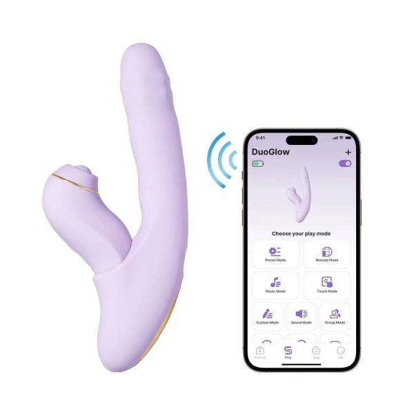 Dương vật giả Svakom DuoGlow điều khiển qua app massage điểm G và âm vật 