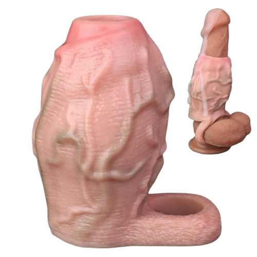 Bao Đôn Dên Silicon Hở Đầu FAAK Tăng Kích Thước Dương Vật Chống Xuất Tinh Sớm 