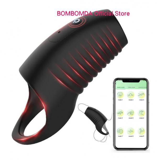 Bao Đôn Dên Dương Vật Rung Đa Tần Số Điều Khiển Qua App Chống Xuất Tinh Sớm 