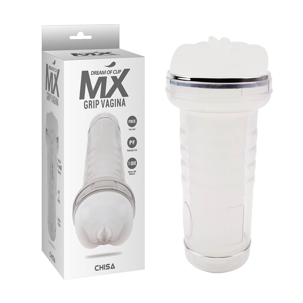 Âm đạo giả Chisa MX Grip Vagina lõi silicon trắng dạng đèn pin