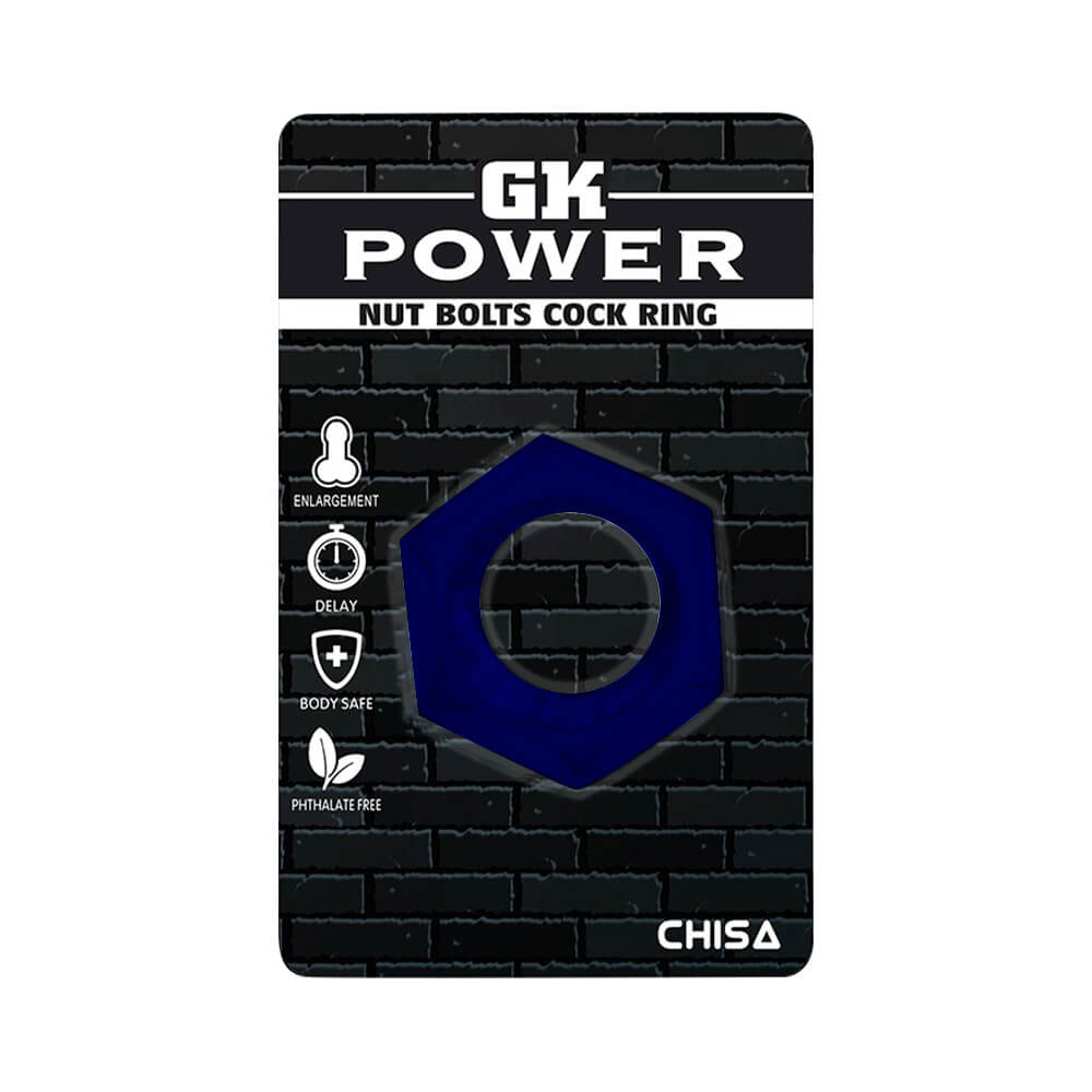 Vòng đeo kéo dài thời gian Chisa Nut Bolts Cock Ring - Blue 