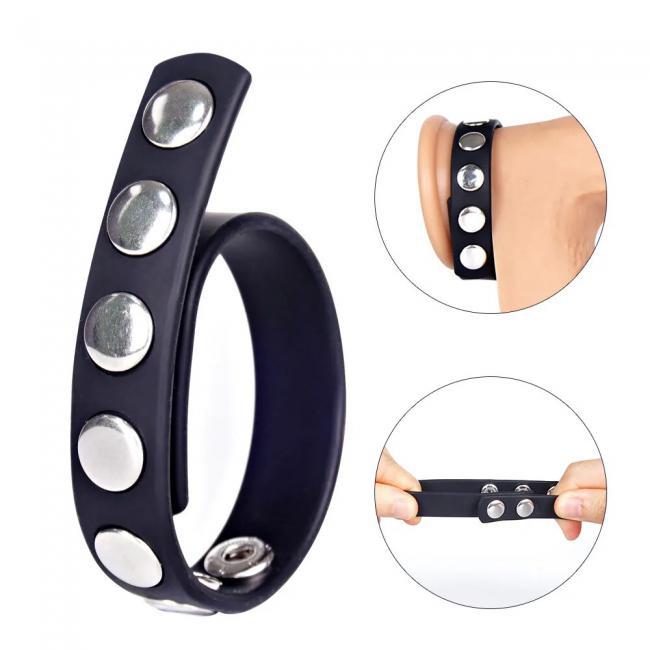 Vòng đeo dương vật bằng da có thể điều chỉnh dễ dàng 