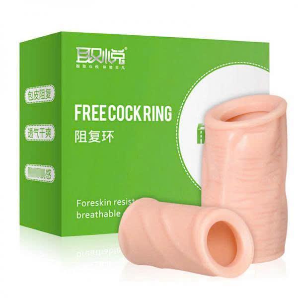 Bộ đôi bao cao su đôn dên khúc giữa silicon siêu mềm tăng kích thước dương vật 