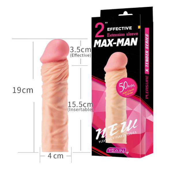 Bao Cao Su Đôn Dên Max-Man Yeain 5cm Tăng Kích Thước Gân Nổi Kích Thích Mạnh 