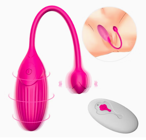 Trứng rung 2 đầu nụ hoa hồng không dây điều khiển từ xa 