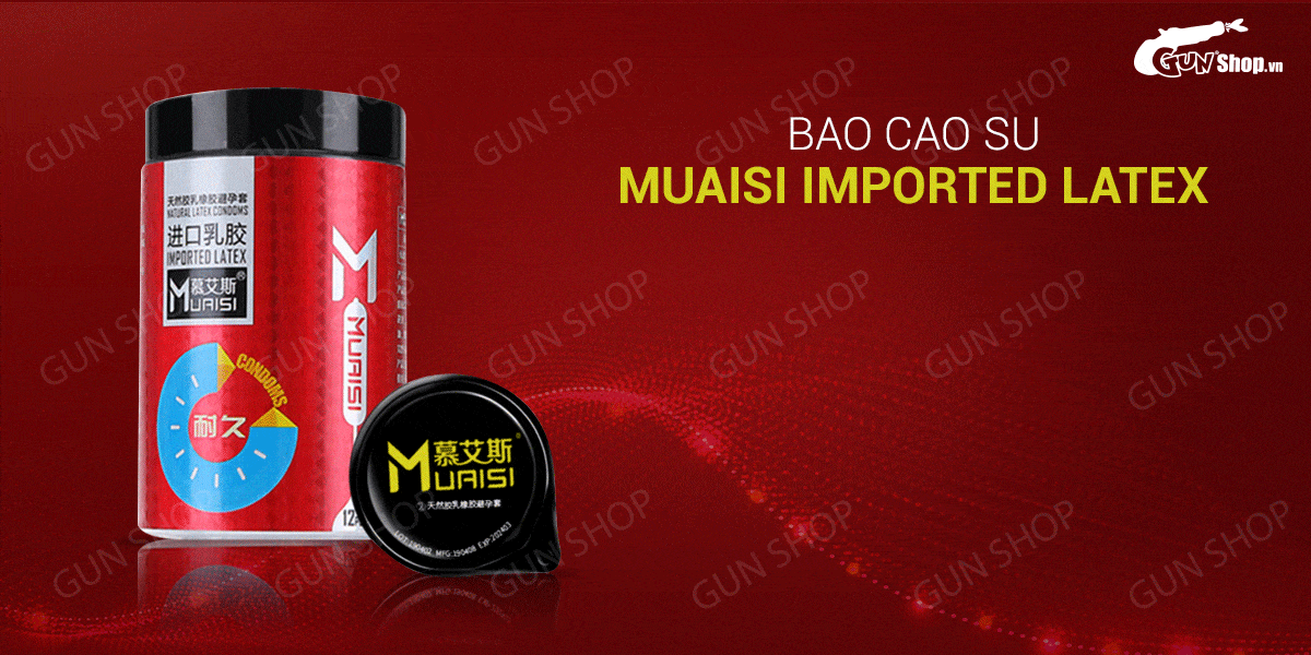  Bảng giá Bao cao su Muaisi Imported Latex Red - Kéo dài thời gian - Hộp 12 cái hàng xách tay