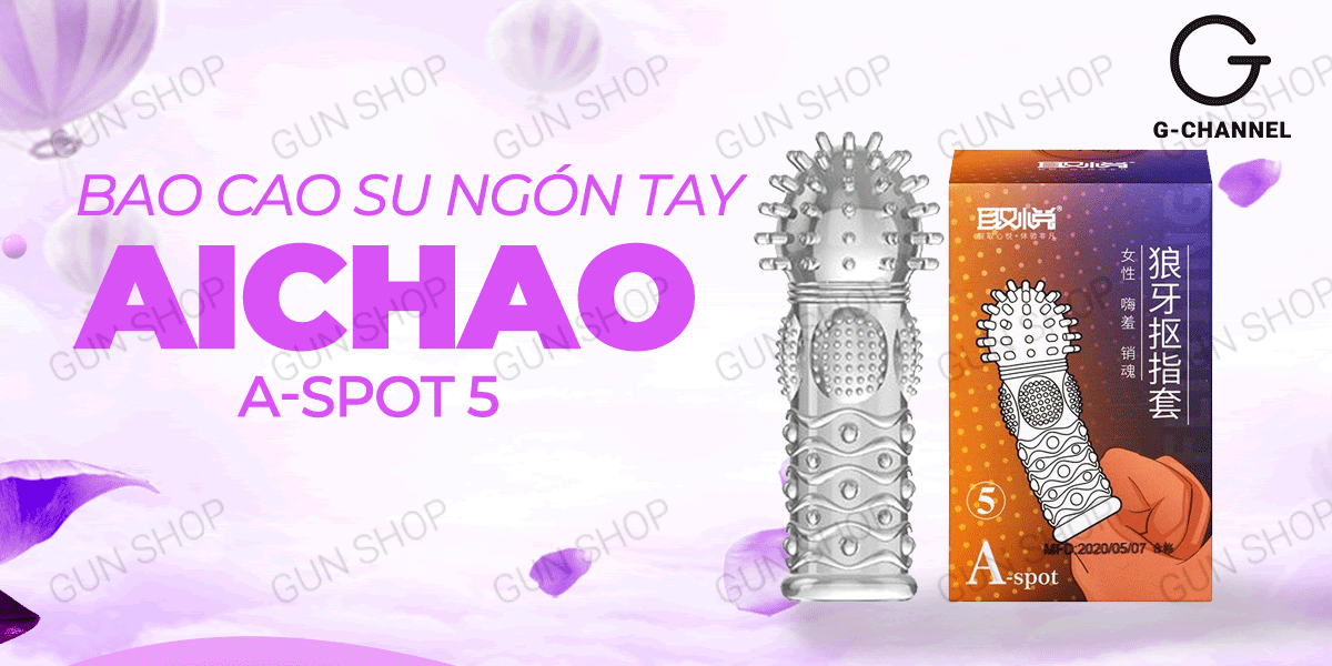  Phân phối Bao cao su ngón tay Aichao A-spot 5 - Gai nổi lớn - Hộp 1 cái chính hãng