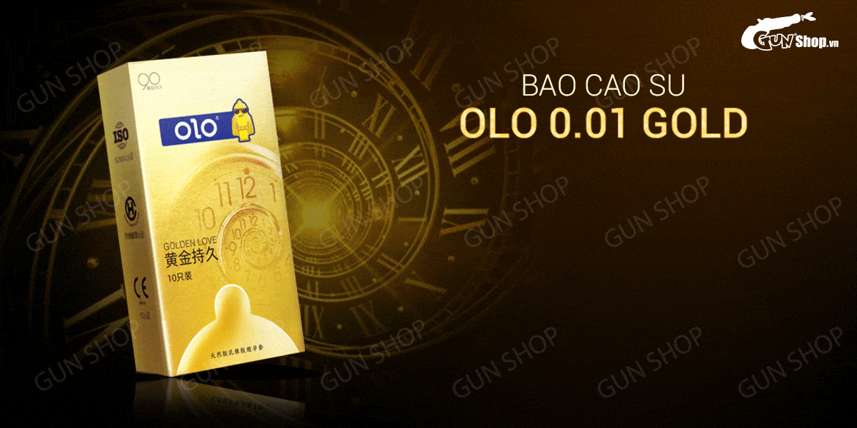  Sỉ Bao cao su OLO 0.01 Gold - Siêu mỏng kéo dài thời gian - Hộp 10 cái tốt nhất