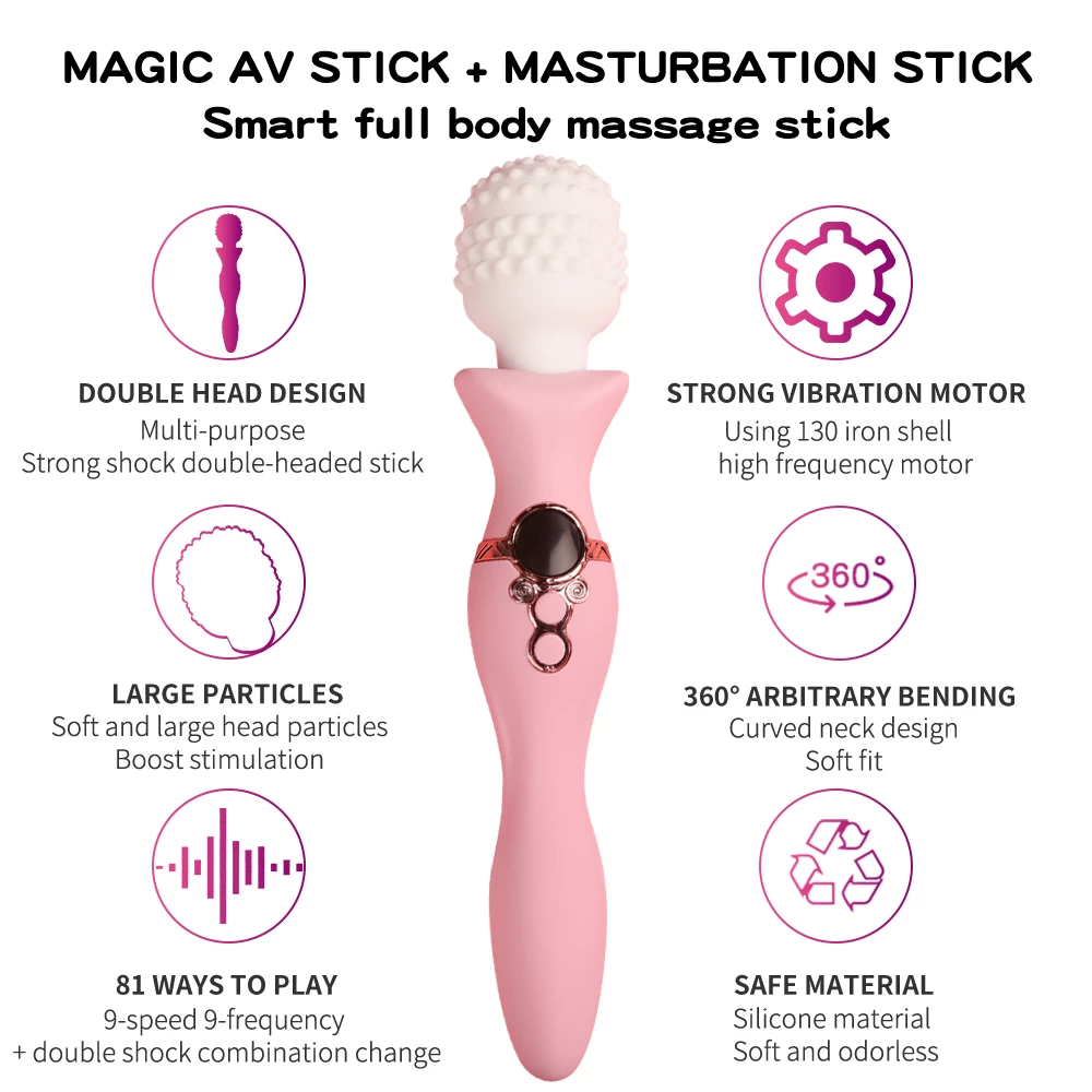 Review Chày rung 2 đầu Yeain Magic Wand với gai silicone hoặc trơn mượt cao cấp