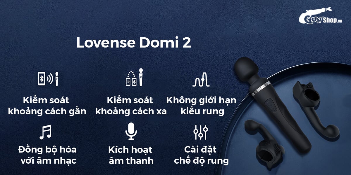 So sánh Chày rung tình yêu Lovense Domi 2 không dây điều khiển qua ứng dụng app nhập khẩu
