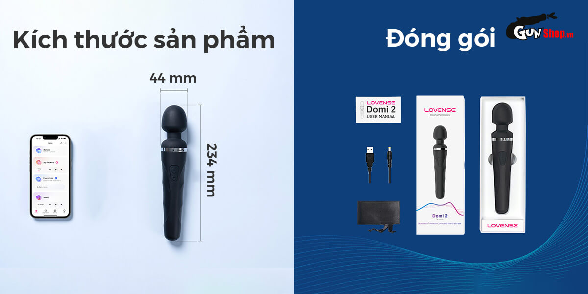 So sánh Chày rung tình yêu Lovense Domi 2 không dây điều khiển qua ứng dụng app nhập khẩu