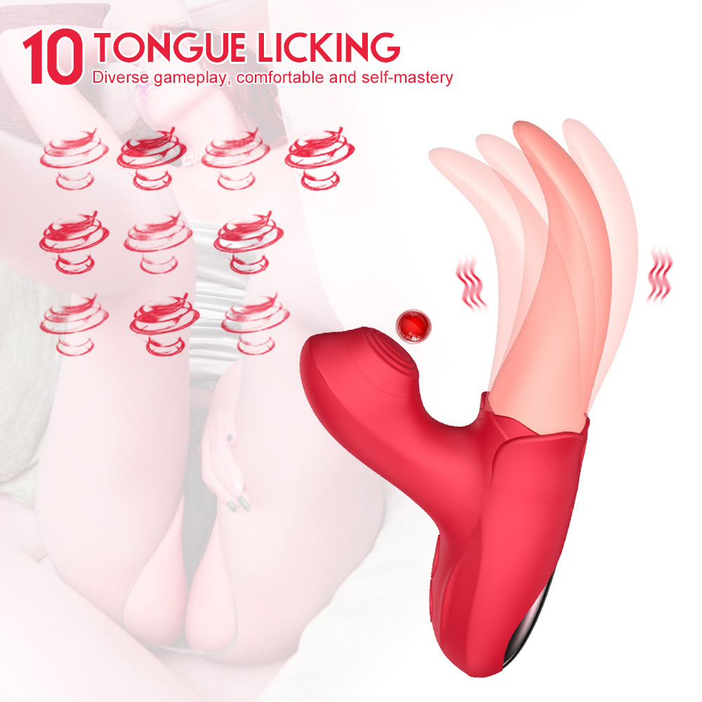 Lưỡi liếm hoa hồng có nhánh rung bú hút thổi 10 chế độ