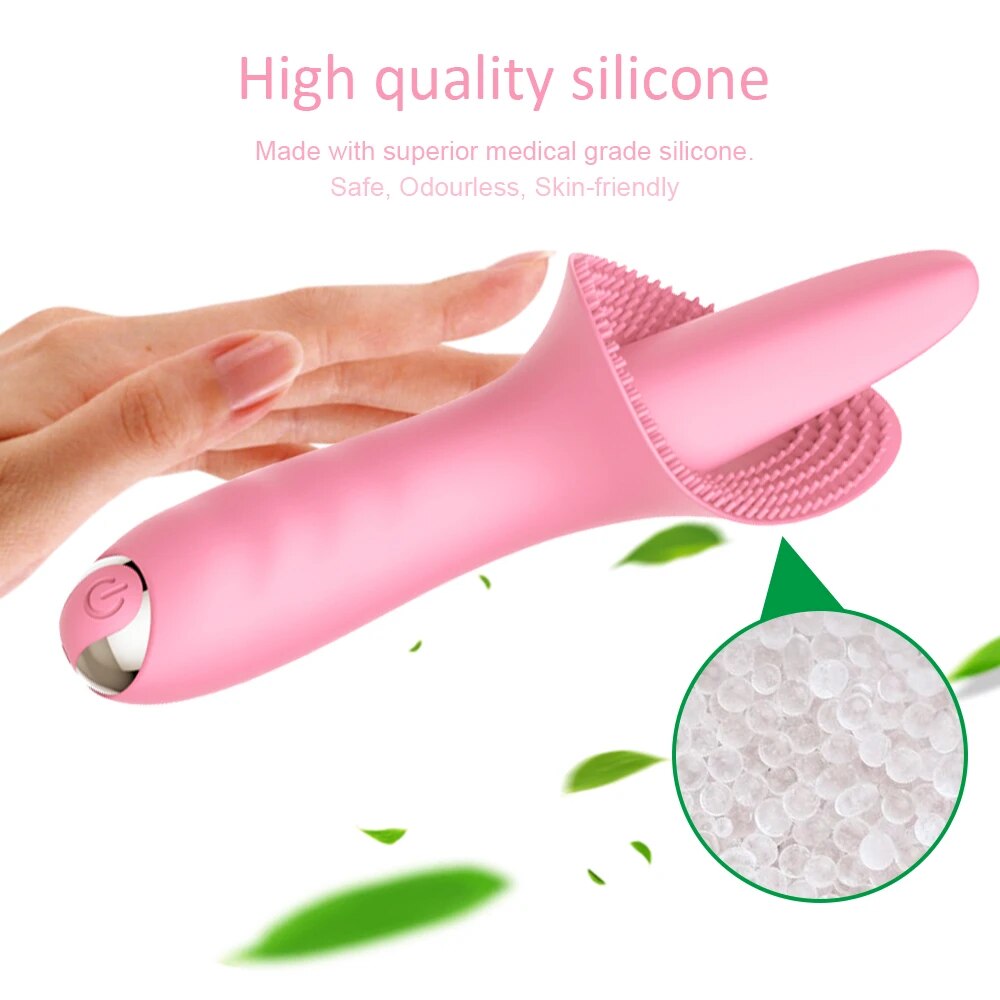 Lưỡi liếm tình yêu 10 chế độ rung liếm silicon siêu mềm gai nổi