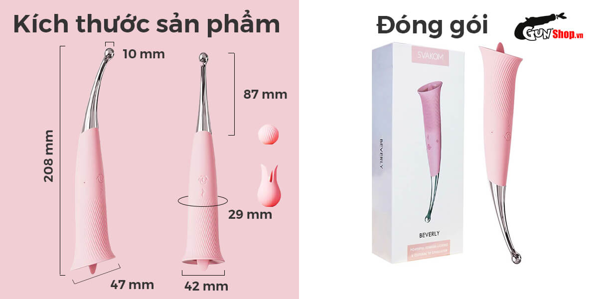 Sỉ Máy massage 2 đầu Svakom Beverly kèm lưỡi liếm kích thích điểm G cao cấp