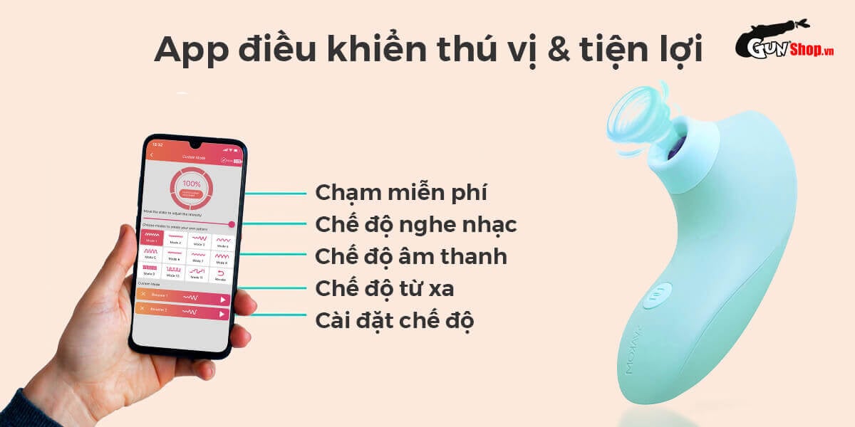 Máy massage điểm G Svakom Pulse Lite Neo bú hút điều khiển qua app bluetooth